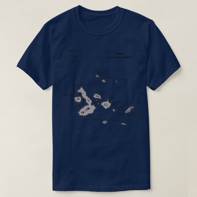 T-shirt Carte des îles Galapagos (Design devant)