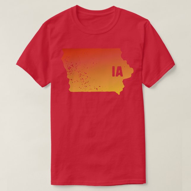 T-shirt Carte des lettres de l'Iowa IA coupée de la fierté (Design devant)