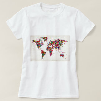 T-shirt Carte des papillons de la carte du monde