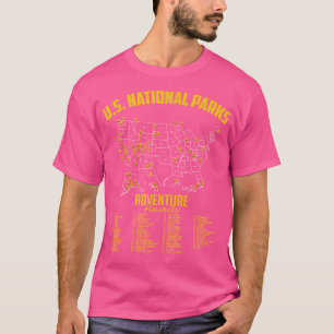 T-shirt Carte des parcs nationaux des États-Unis Camping R
