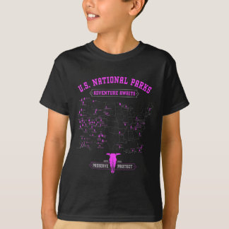 T-shirt Carte des parcs nationaux des femmes - Camping Ran