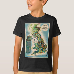 T-shirt Carte des ressources de la Grande-Bretagne vintage