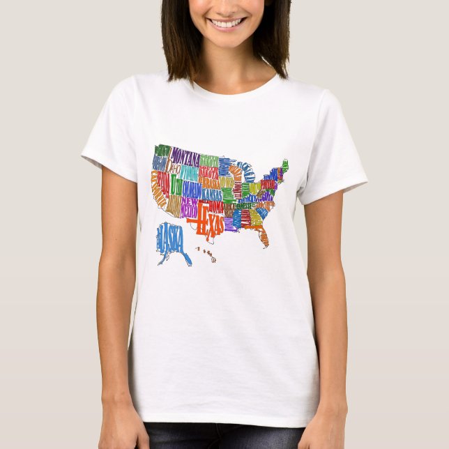 T-SHIRT CARTE DES USA (Devant)