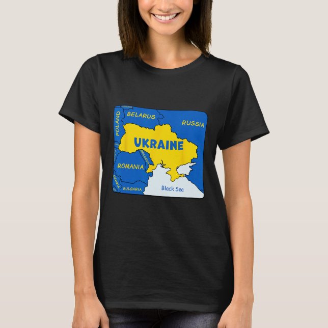 T-shirt Carte dessinée à la main de l'Ukraine  (Devant)