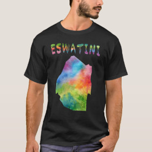 T-shirt Carte d'Eswatini Swaziland couleur carte d'aquarel