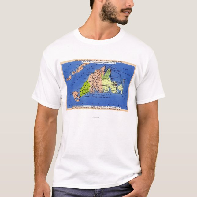 T-shirt Carte détaillée de l'île (Devant)