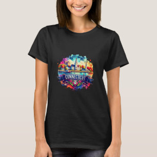T-shirt Carte d'état américaine s - Connecticut USA