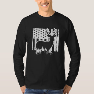 T-shirt Carte d'État de chasse au wapiti du Wyoming Drapea