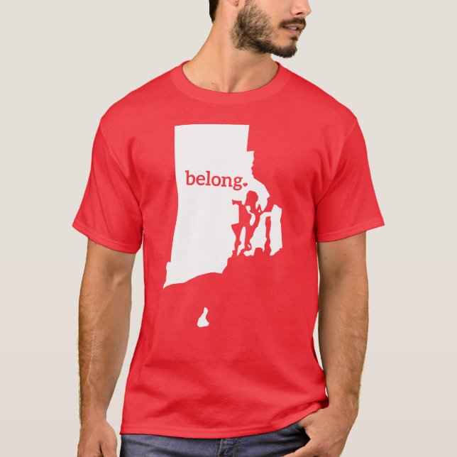 T-shirt Carte d'état de l'île Rhode Belong (Devant)