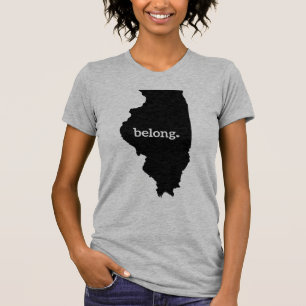 T-shirt Carte d'État de l'Illinois Belong