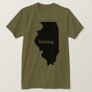 T-shirt Carte d'État de l'Illinois Belong
