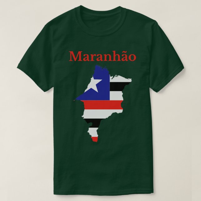 T-shirt Carte d'état de Maranhao Design Drapeau Brésil (Design devant)