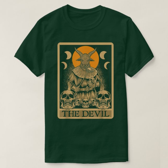 T-shirt Carte Devil Gothic Tarot Lecture Fortune Telli (Design devant)