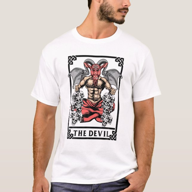 T-shirt Carte Devil Tarot Lecture Sorcière esthétique Hall (Devant)