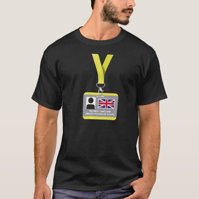 T-shirt Carte d'identité anglaise la plus géniale (Devant)