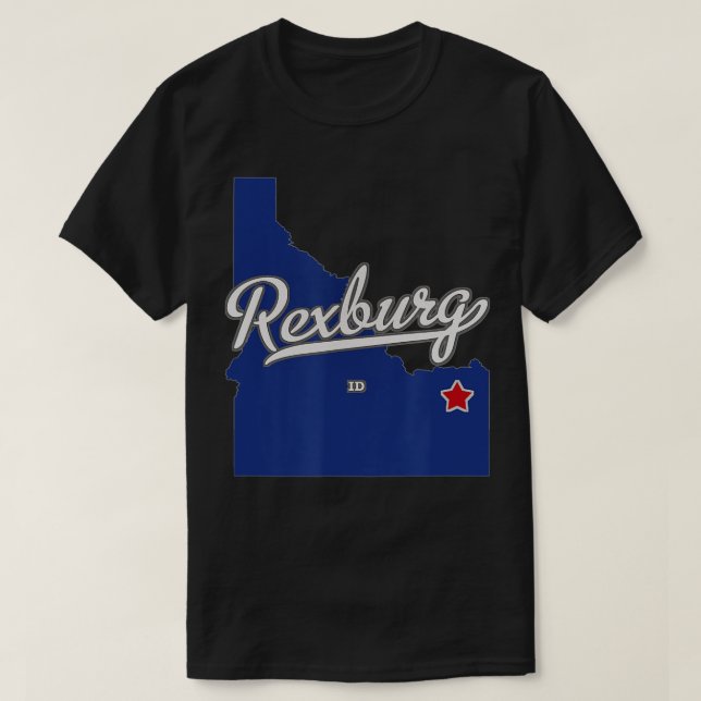 T-shirt Carte d'identité de Rexburg Idaho (Design devant)