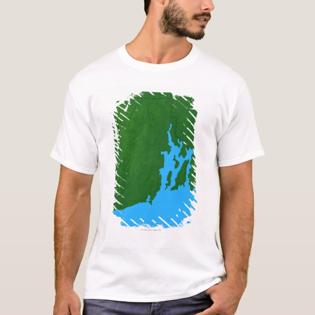 T-shirt Carte d'Île de Rhode (Devant)