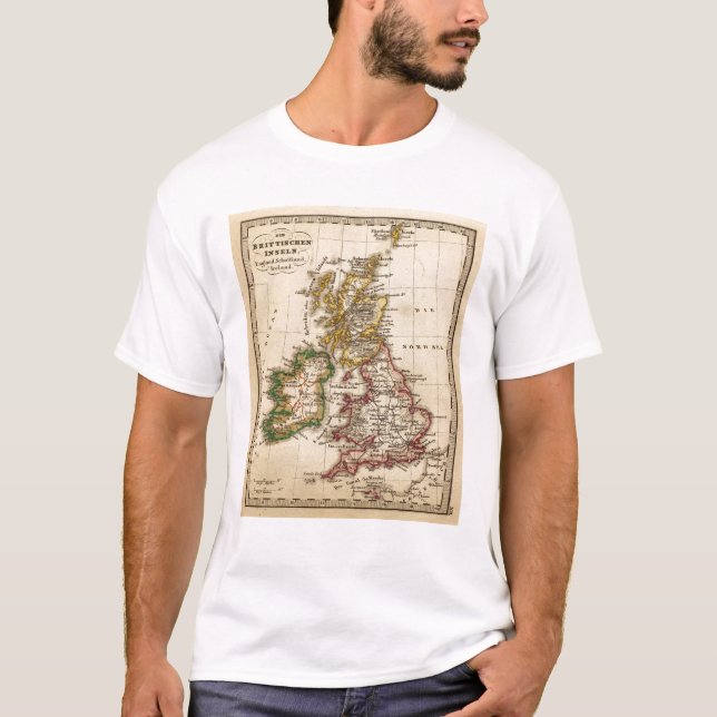 T-shirt Carte d'îles britanniques (Devant)