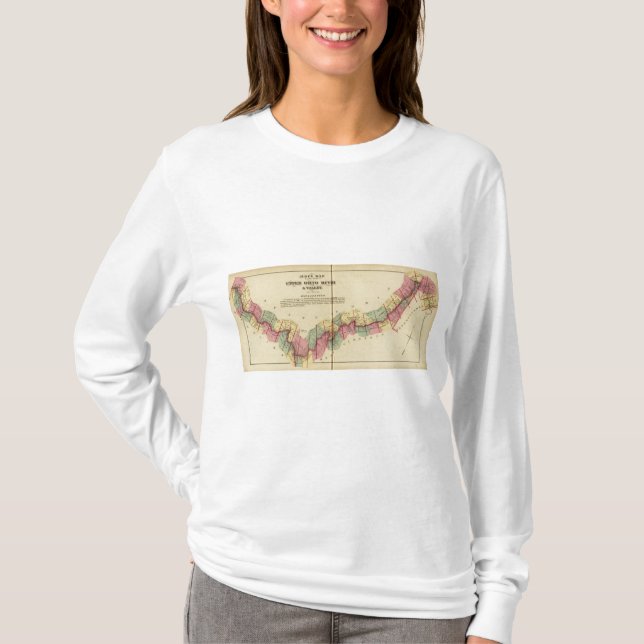 T-shirt Carte d'index à l'atlas de la rivière Ohio (Devant)