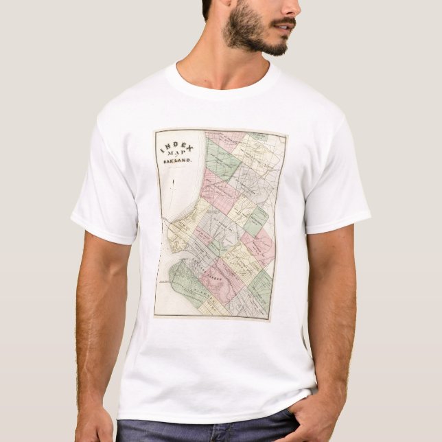 T-shirt Carte d'index d'Oakland (Devant)