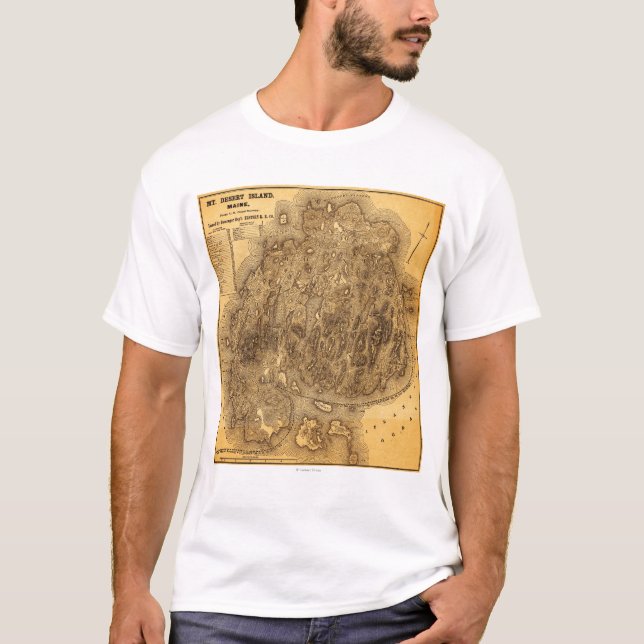 T-shirt Carte d'IslandPanoramic de désert de bâti (Devant)
