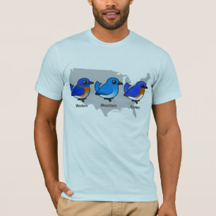 T-shirt Carte d'oiseau bleu