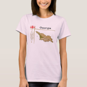T-Shirt Carte + Drapeau + Titre Géorgie
