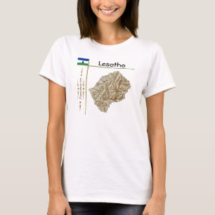 T-Shirt Carte + Drapeau + Titre Lesotho