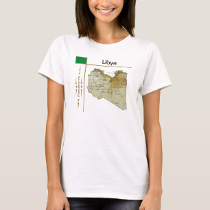 T-Shirt Carte + Drapeau + Titre Libye