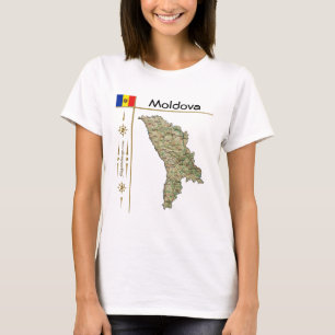 T-Shirt Carte + Drapeau + Titre Moldavie