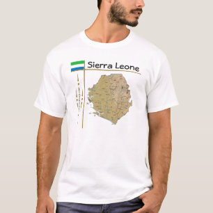T-Shirt Carte + Drapeau + Titre Sierra Leone