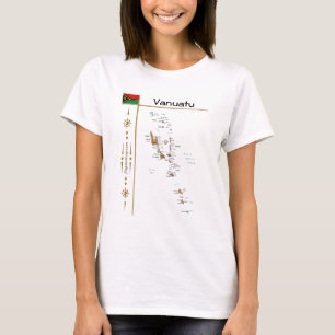 T-Shirt Carte + Drapeau + Titre Vanuatu