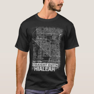 T-shirt Carte droite de ville d'Outta Hialeah (GROS