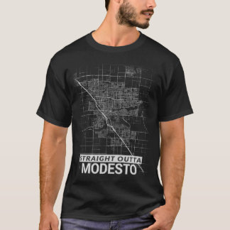 T-shirt Carte droite de ville d'Outta Modesto (GROS