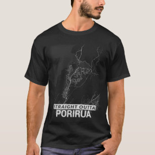 T-shirt Carte droite de ville d'Outta Porirua (GROS