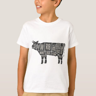 T-shirt Carte du boucher de vache