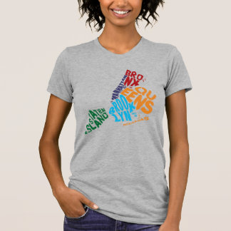 T-shirt Carte du Calligramme de New York City 5 Boroughs