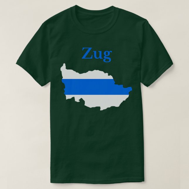 T-shirt Carte du canton de Zug Drapeau Suisse (Design devant)