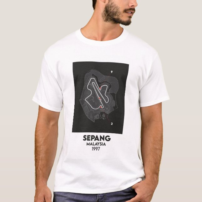 T-shirt Carte du circuit Malaisie MotoGP Sepang (Devant)