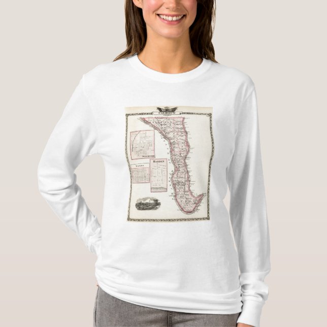 T-shirt Carte du comté de Calhoun, Winchester (Devant)
