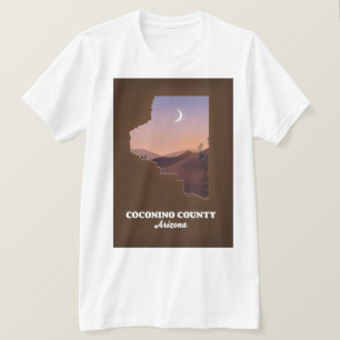 T-shirt Carte du comté de Coconino Arizona.