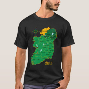 T-shirt Carte du comté de Donegal Irlande Eire Irish Trave