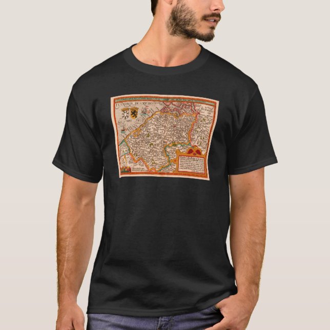 T-shirt Carte du comté de Flandre (1609) (Devant)