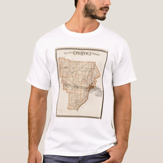 T-shirt Carte du comté de Floyd (Devant)