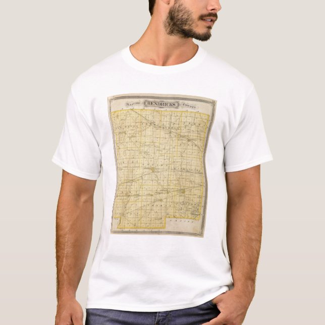 T-shirt Carte du comté de Hendricks (Devant)