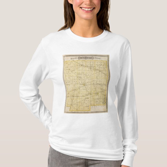 T-shirt Carte du comté de Hendricks (Devant)