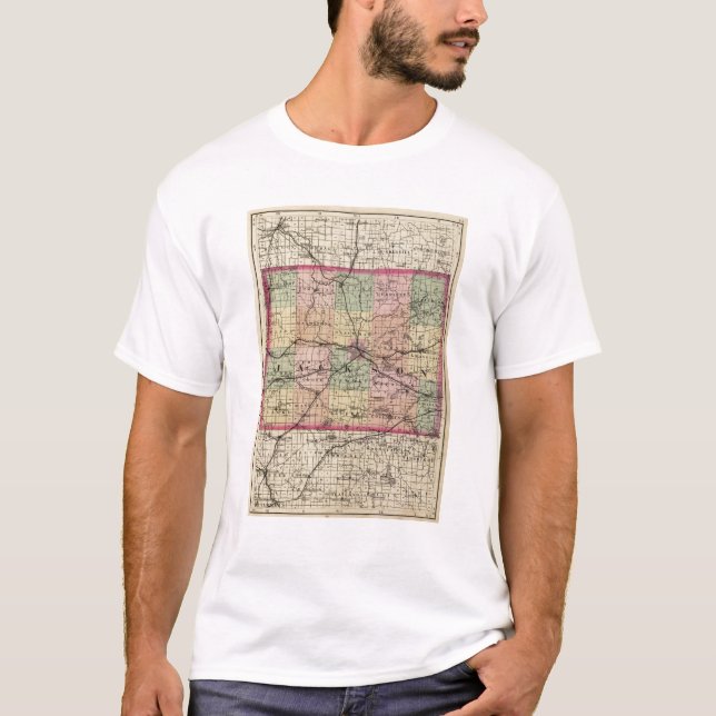 T-shirt Carte du comté de Jackson, Michigan (Devant)