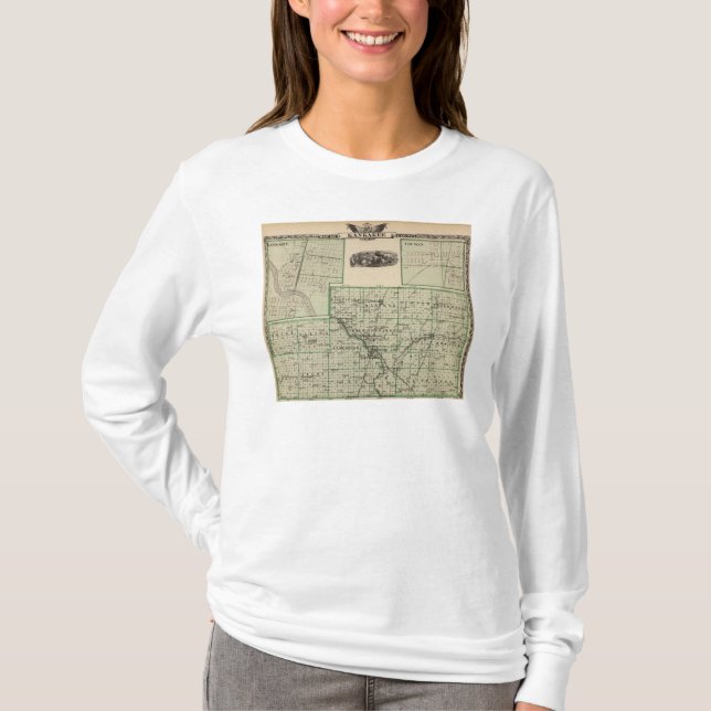 T-shirt Carte du comté de Kankakee, de Kankakee et de (Devant)