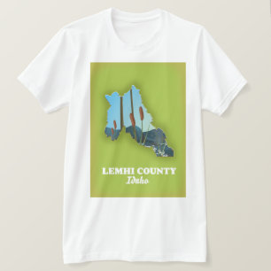 T-shirt Carte du comté de Lemhi, Idaho