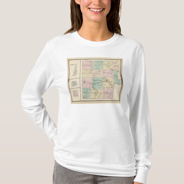 T-shirt Carte du comté de Marquette et de Westfield (Devant)